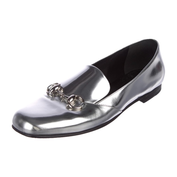 gucci silver loafers